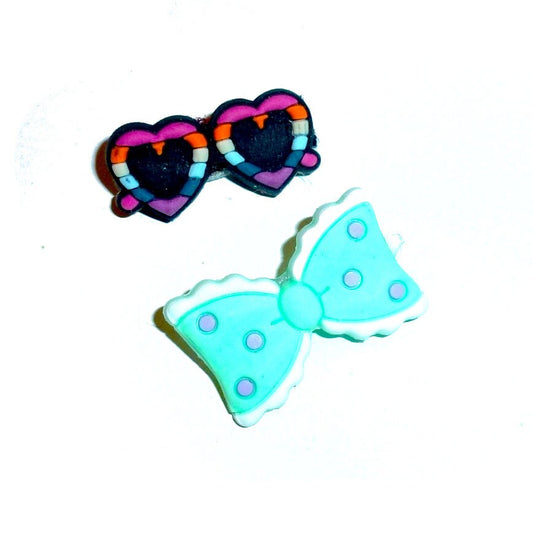 Dog hair small bows turquoise blue bowknot & sunglasses pet grooming bow barrette  clips (455W)