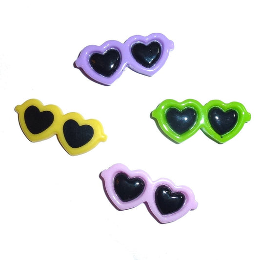 Puppy Bows ~ Tiny 1" heart style Dog bow sunglasses  pet hair barrette clip