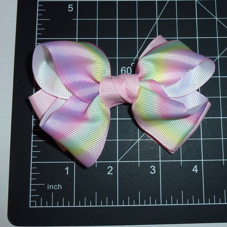 Puppy Bows ~  BIG bow  tie dye 4" dog hair bow or collar slide bands or clip (fb512)