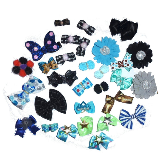 30 fancy bows for boys dog grooming pet hair bows with latex band   (fb168)