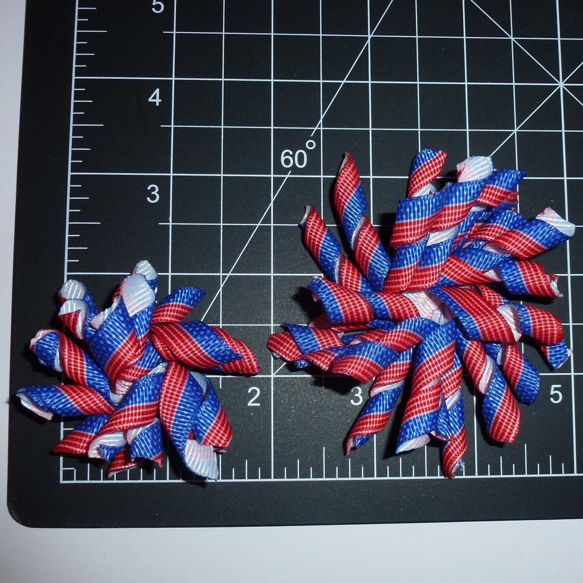 Puppy Bows multi color stripes Korker loop collar slide 4"  dog bow 2" pet hair clip barrette or latex bands   (fb120)