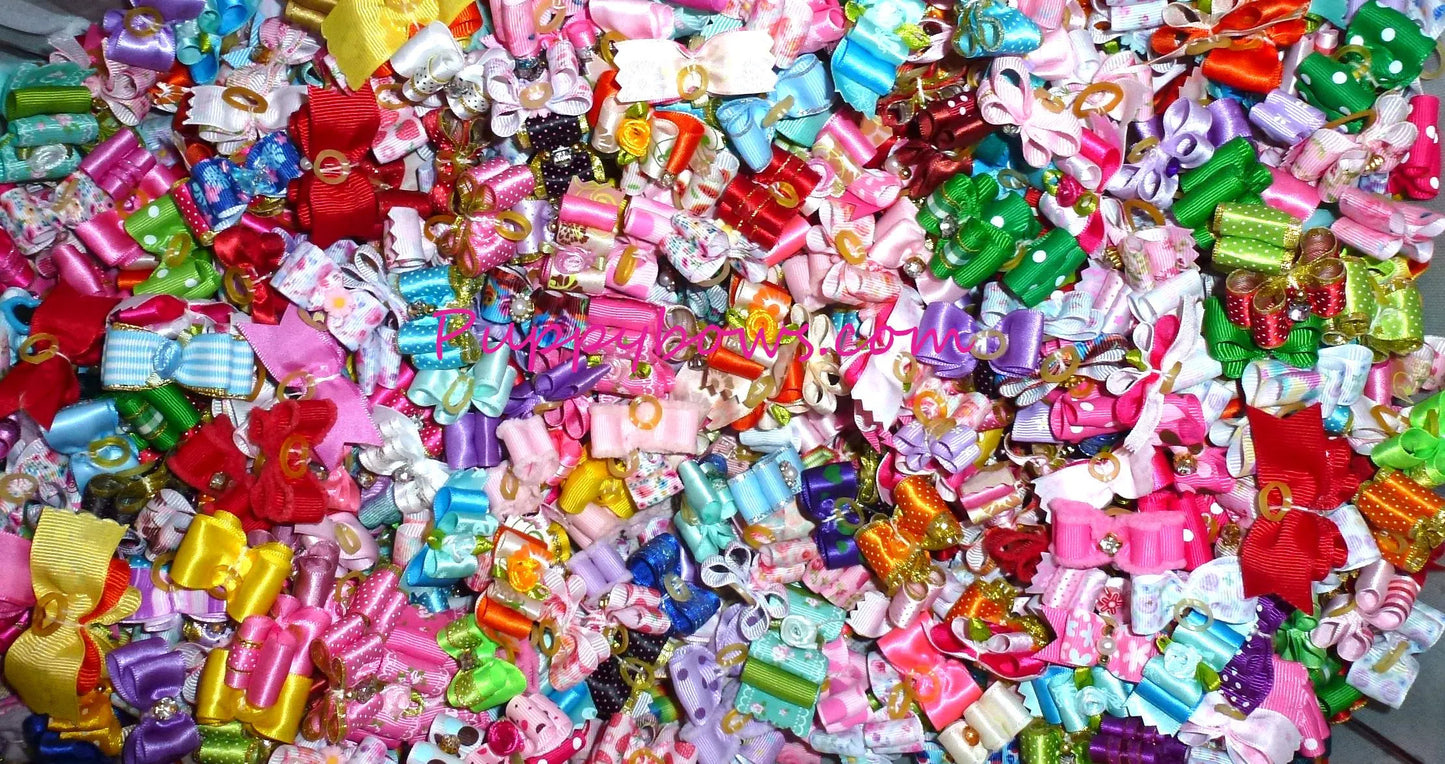 100 dog grooming bows for $30.00 hair bow for dog groomer random assortment
