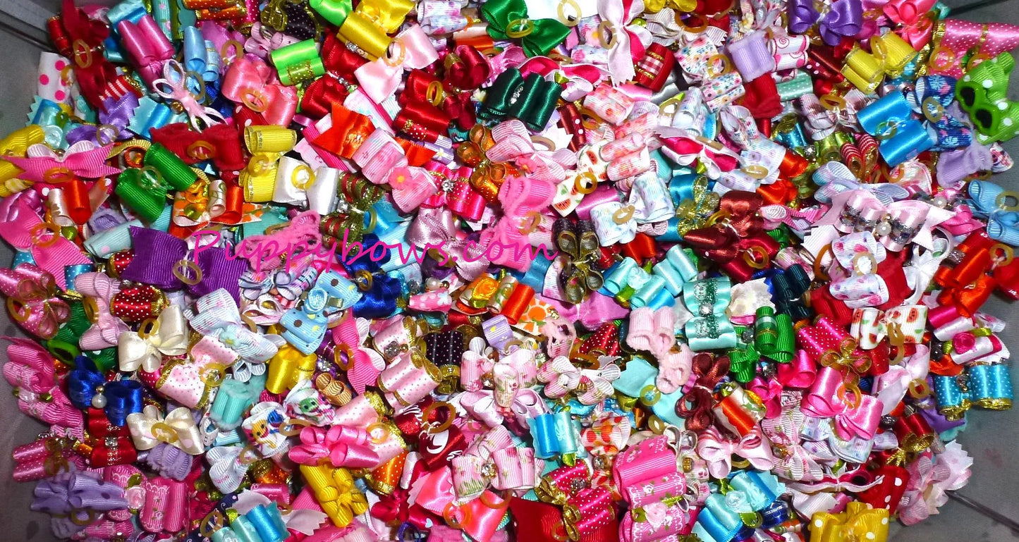 100 dog grooming bows for $30.00 hair bow for dog groomer random assortment