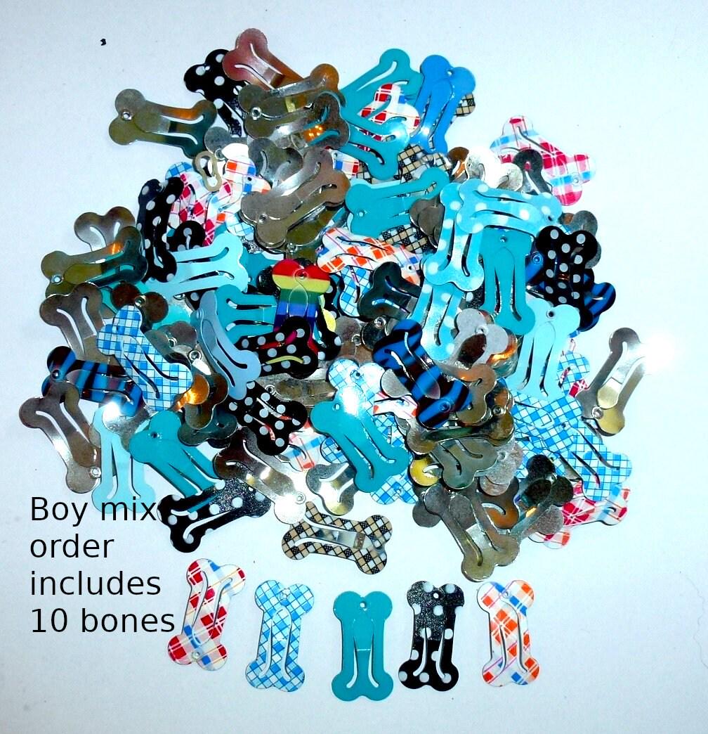 Puppy bows ~ all new colors! barrette snap clip boy mix 10 dog bone shape bow pet hairclip ~usa seller