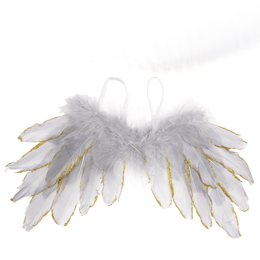 Christmas dog costume silver, gold, or gold pink tipped angel feather wings costume fit 5lb - 25lb