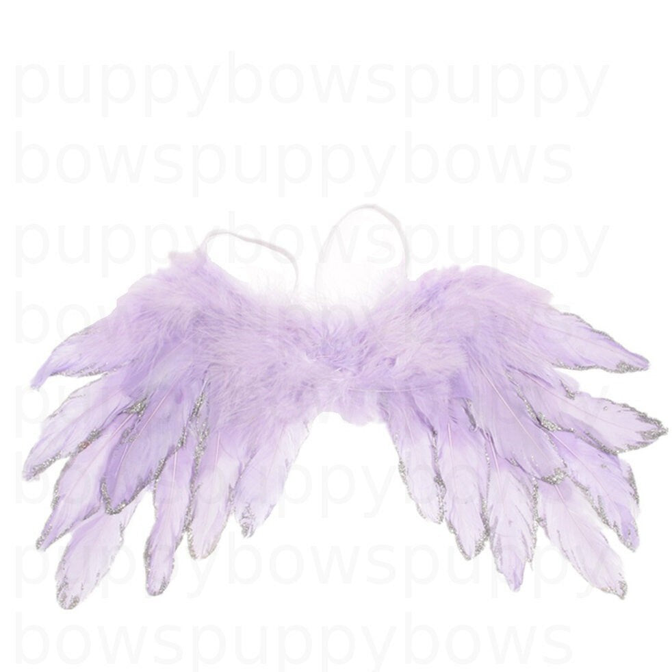 Christmas dog costume silver, gold, or gold pink tipped angel feather wings costume fit 5lb - 25lb