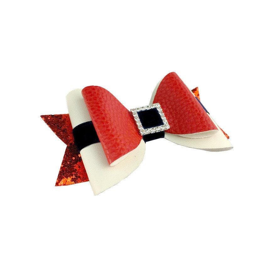 Puppy bows santa claus belt dog bow christmas bow tie collar slide (dc37)