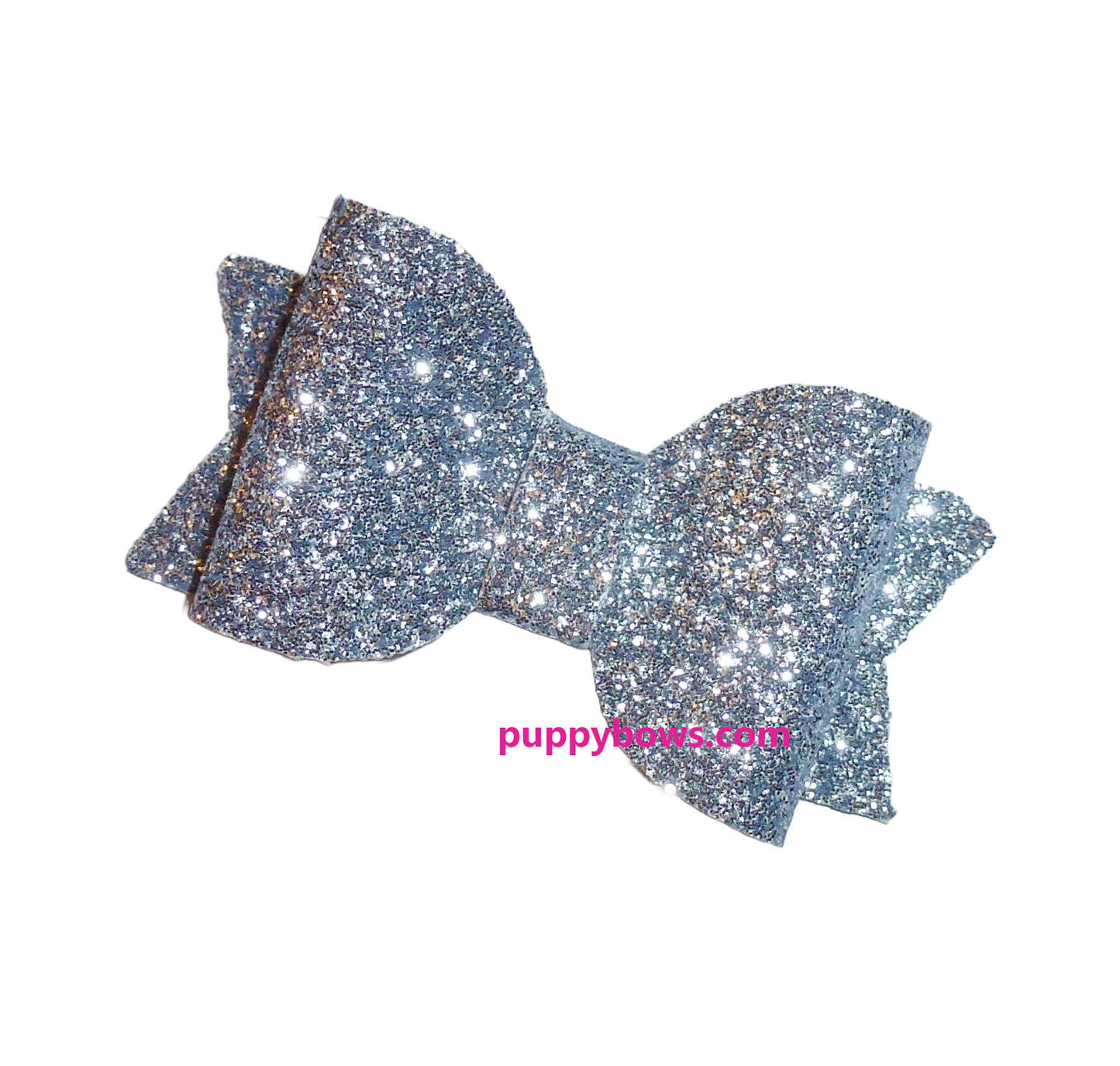 Puppy Bows stardust blue 2"  glitter boy dog hair bow