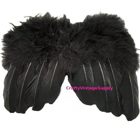 Halloween maleficent angel wings solid black dog costume feather fit 5lb - 25lb