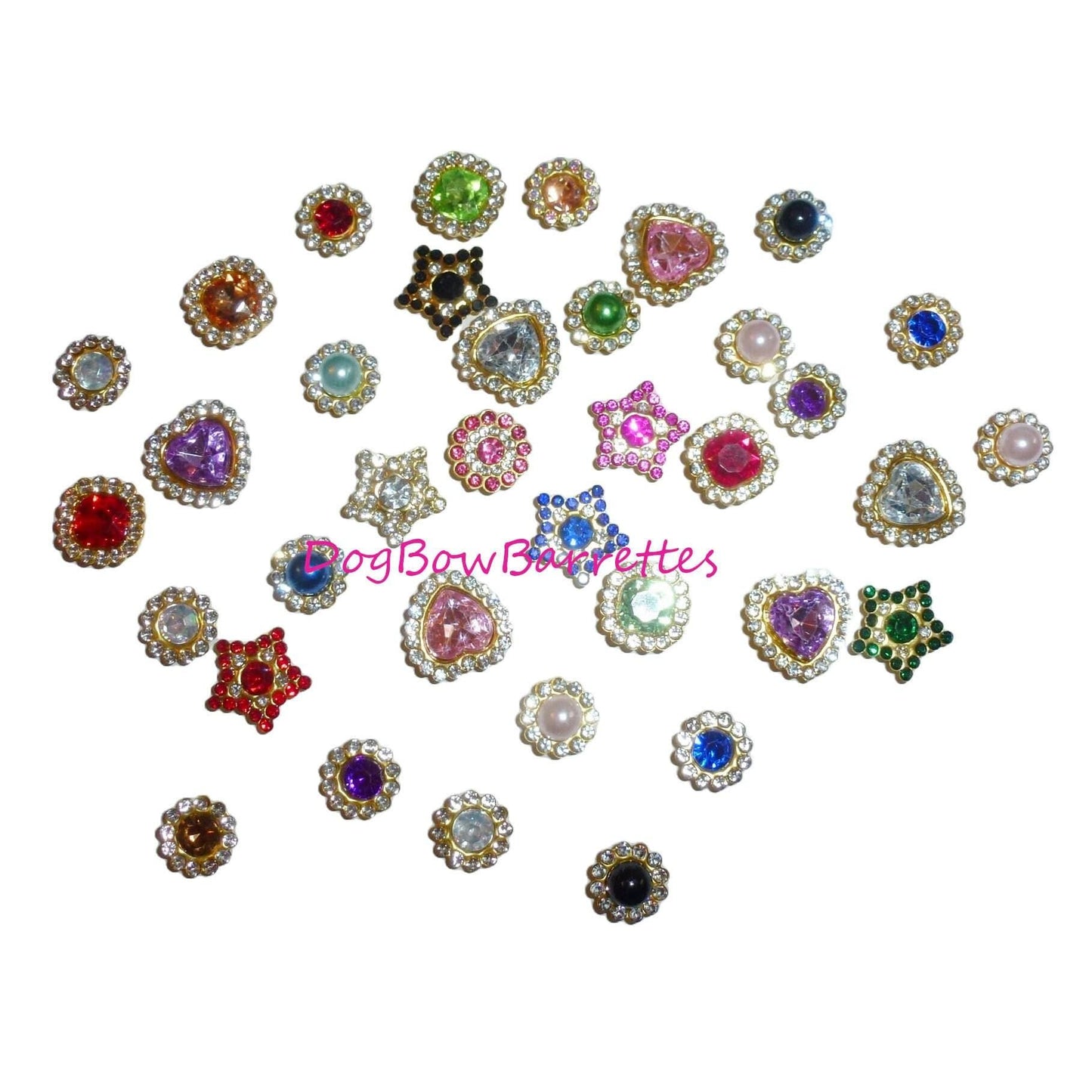 Bow super tiny rhinestone gems with latex bands for dog pet hair bows