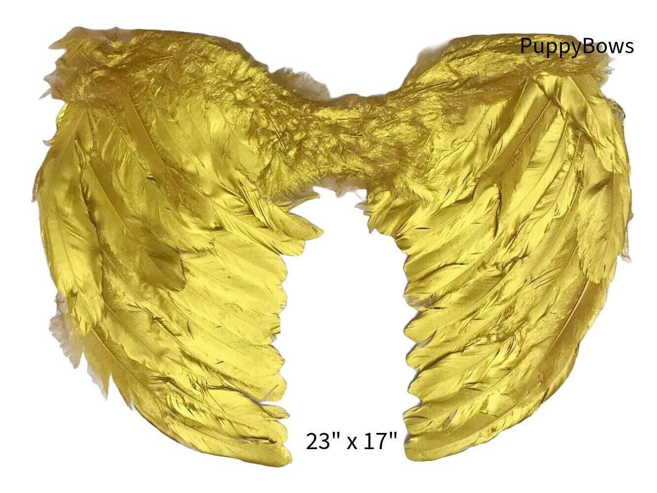 Halloween golden bird cosplay gold angel wings for dogs dog costume feather m l