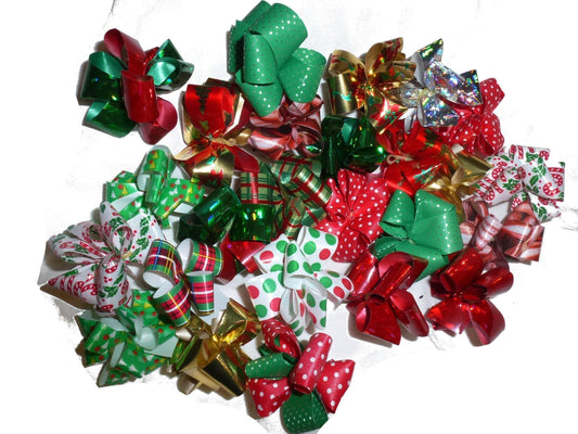 Puppy bows ~ christmas fancy dog grooming hair bow latex band round bows