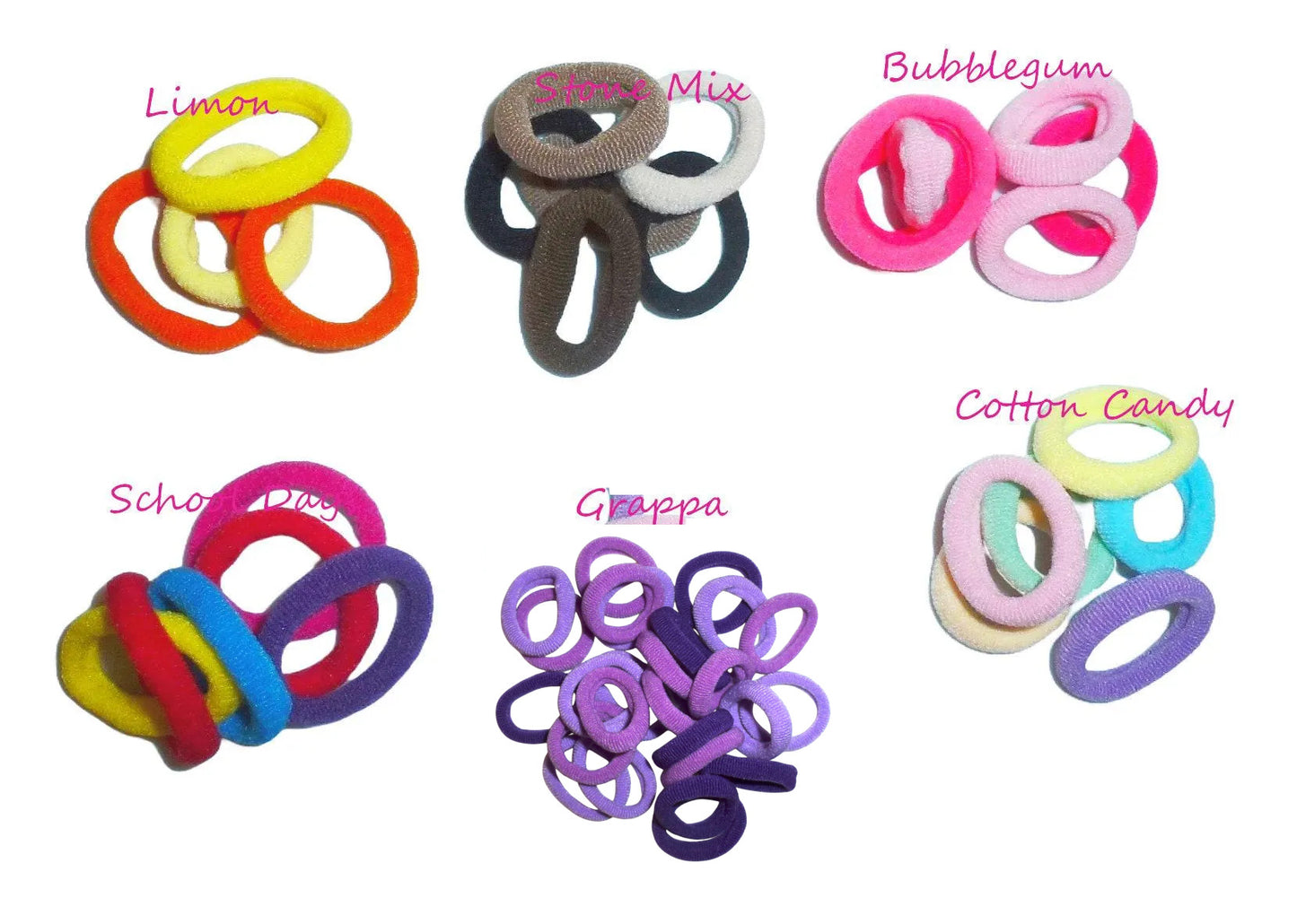 Dog grooming scrunchy elastic hair bands  3/4"  package of 100