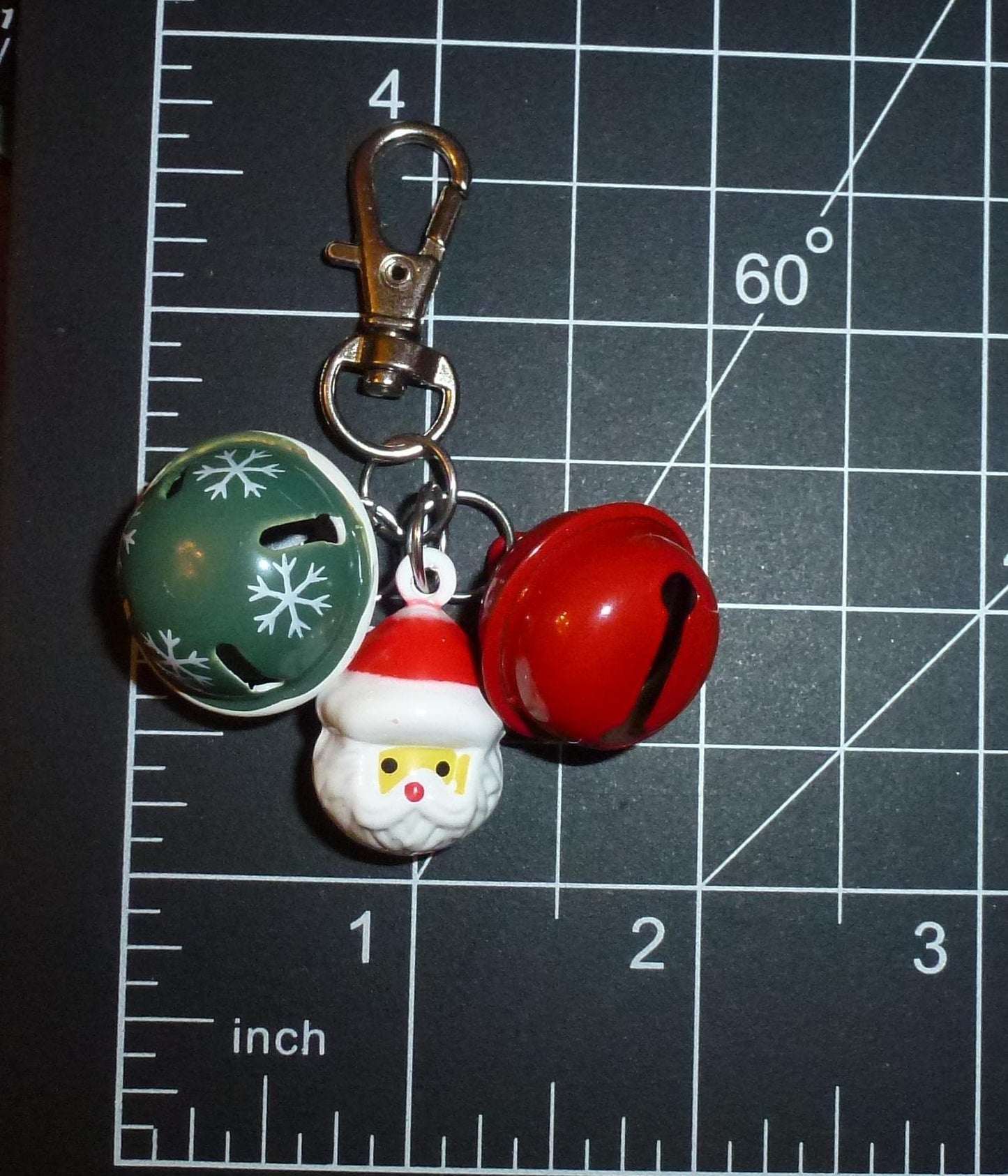 Dog cat jingle bell christmas santa claus lobster claw collar leash charm clip