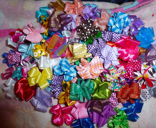 Puppy bows ~  party puffs loop dog grooming bows all colors  loopy bow