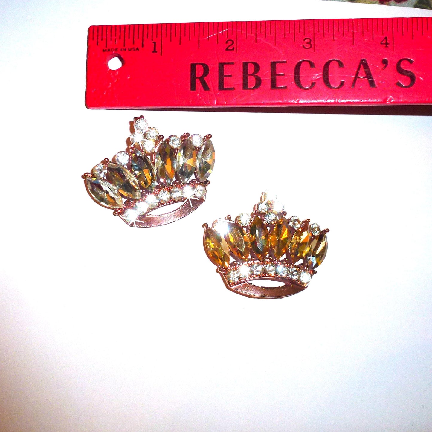 Puppy bows gold or crystal rhinestone tiara crown dog hair bow barrette
