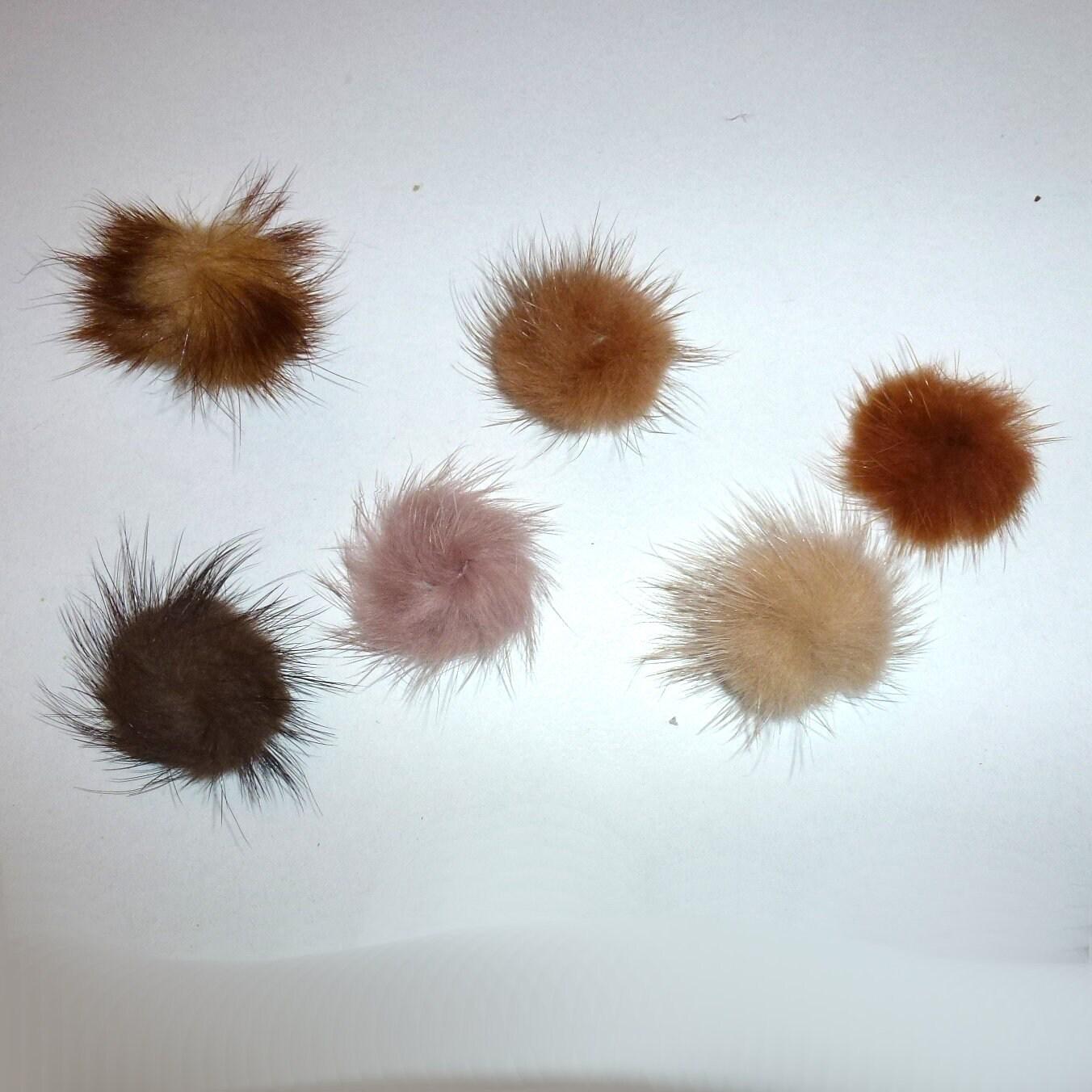 Puppy bows pairs tiny 1" fuzzy feather fur marabou ball puffs  pet dog hair bow