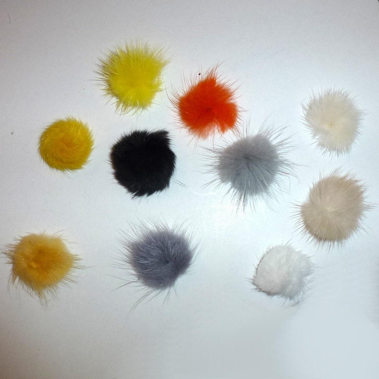 Puppy bows pairs tiny 1" fuzzy feather fur marabou ball puffs  pet dog hair bow