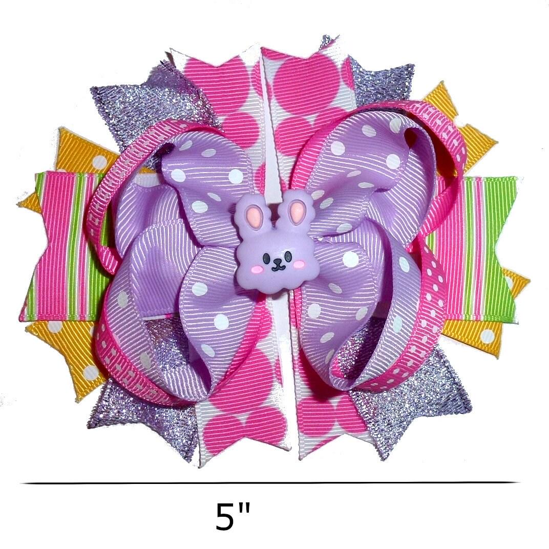 Puppy bows ~ easter purple cloud bunny rabbit dog collar slide flower barrette hair accessory  ~usa seller (dc36)