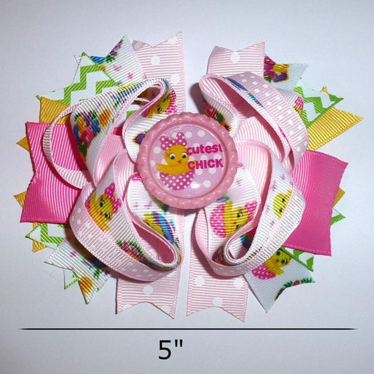 Puppy bows ~ cutest chick  pink dog collar slide flower barrette hair accessory  ~usa seller (dc9)