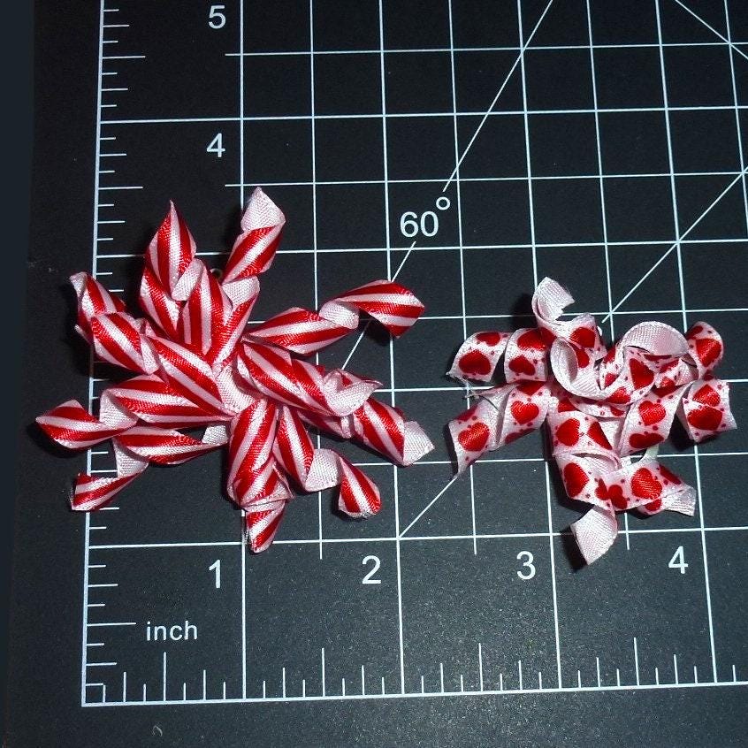 Puppy bows ~ red white dog hair bow or collar slide accessory red/white korker hearts pet bow barrette