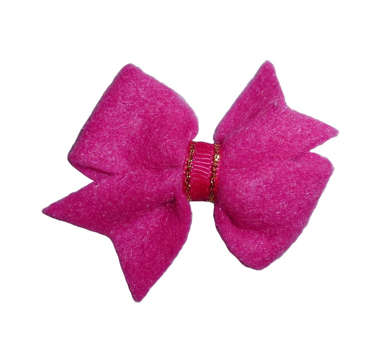 Puppy bows ~  felt swallowtail hair bowknot bow bands or barrette  (fb365)