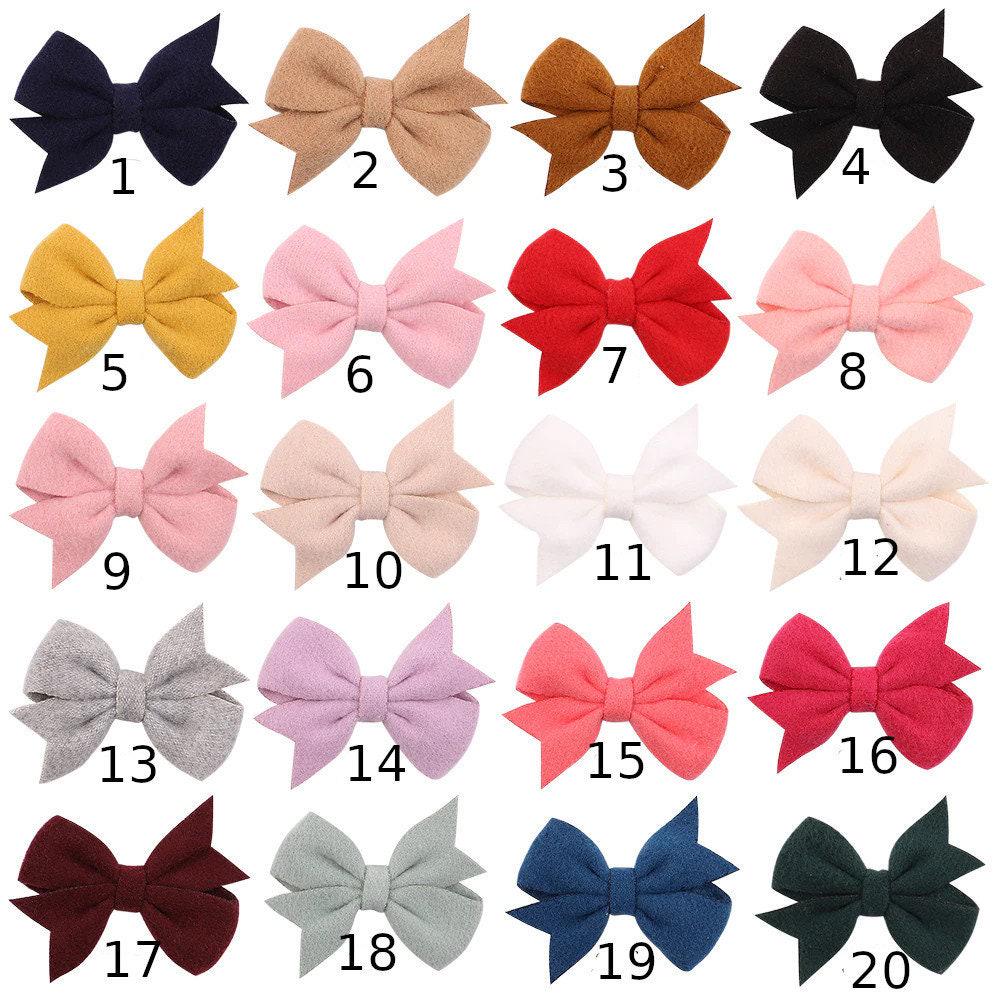 Puppy bows ~  felt swallowtail hair bowknot bow bands or barrette  (fb365)