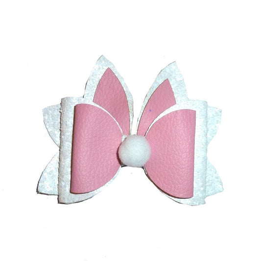 Easter bunny rabbit rose pink  whiskers dog collar slide accessory  hair bows barrettes or bands (fb176)