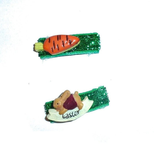 Dog bow barrettes small easter bunny carrot snap clips for pet hair topknot (fb364f)