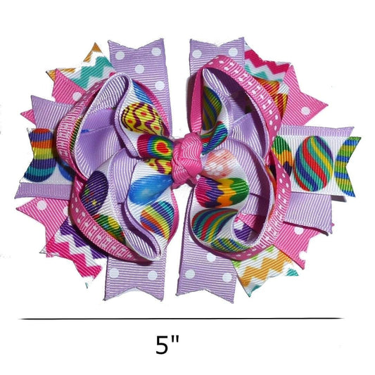 Puppy bows ~ rainbow easter eggs dog collar slide flower barrette hair accessory  ~usa seller (dc37)