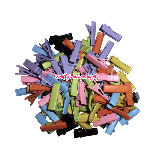 Candy colored Alligator Hair Clips rectangle clip 20mm 3/4"