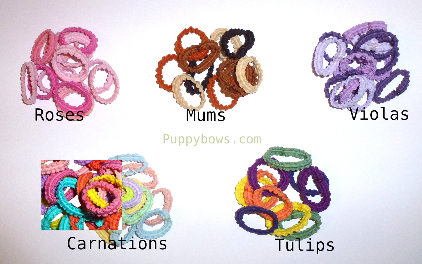 Dog grooming scrunchy lace hair bands  3/4"  package of 100