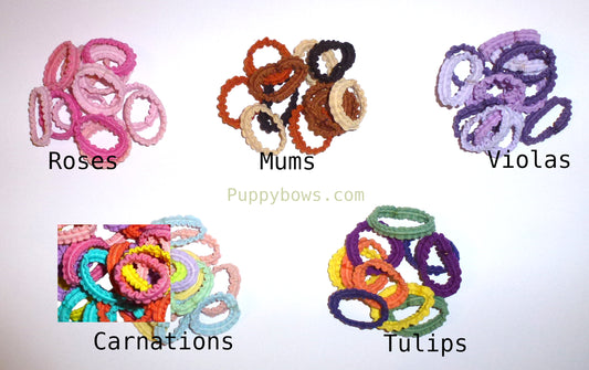 Dog grooming scrunchy lace hair bands  3/4"  package of 100