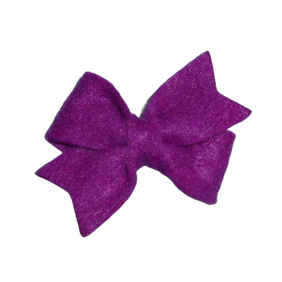 Puppy bows ~  felt swallowtail hair bowknot bow bands or barrette  (fb365)