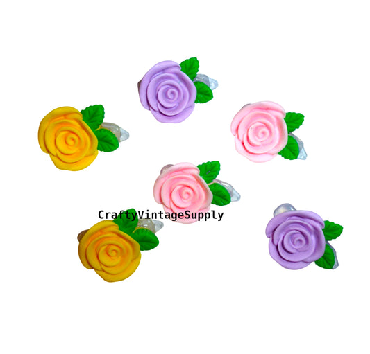 Puppy Bows Dog Bow Hair Clips 3 Pairs Yellow Pink Purple For Grooming Topknot