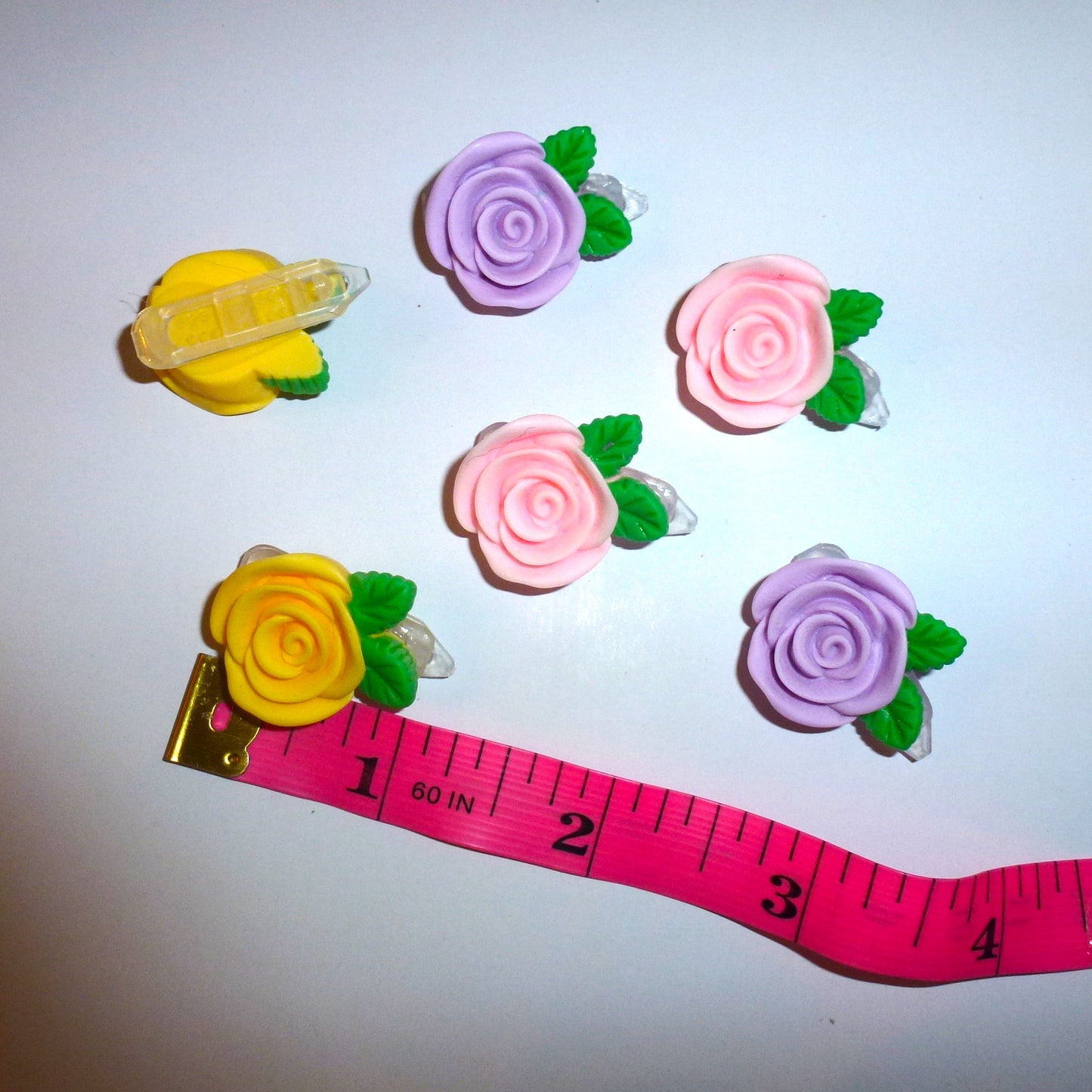 Puppy Bows Dog Bow Hair Clips 3 Pairs Yellow Pink Purple For Grooming Topknot