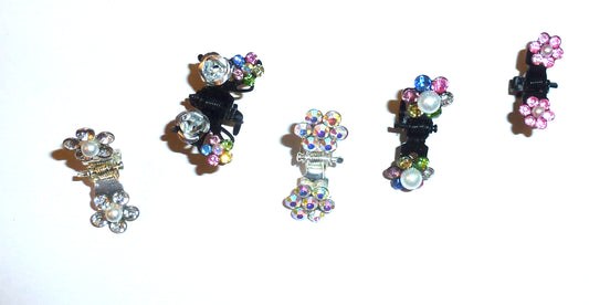 15pcs assorted Rhinestone Pearl Jaw Claw Clips 22mm Hair Grooming Tools