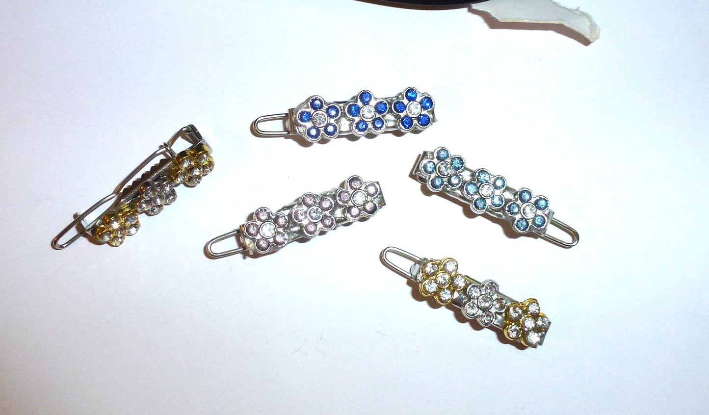5pcs Flowers Hinge Barrette Clips 25mm Hair Grooming Tools