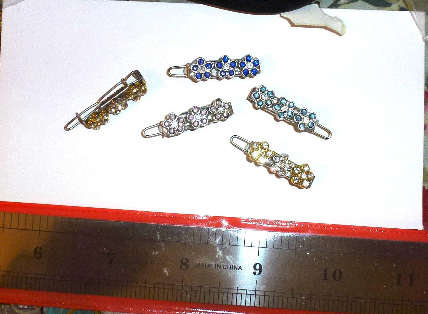 5pcs Flowers Hinge Barrette Clips 25mm Hair Grooming Tools
