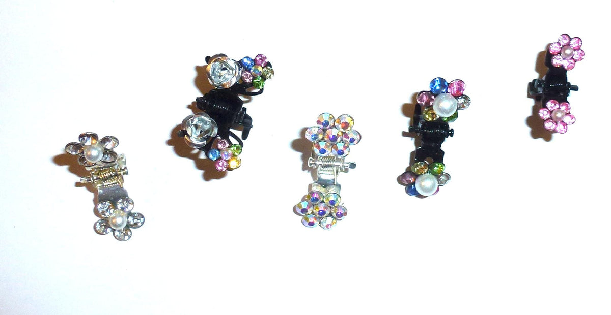 15pcs assorted Rhinestone Pearl Jaw Claw Clips 22mm Hair Grooming Tools