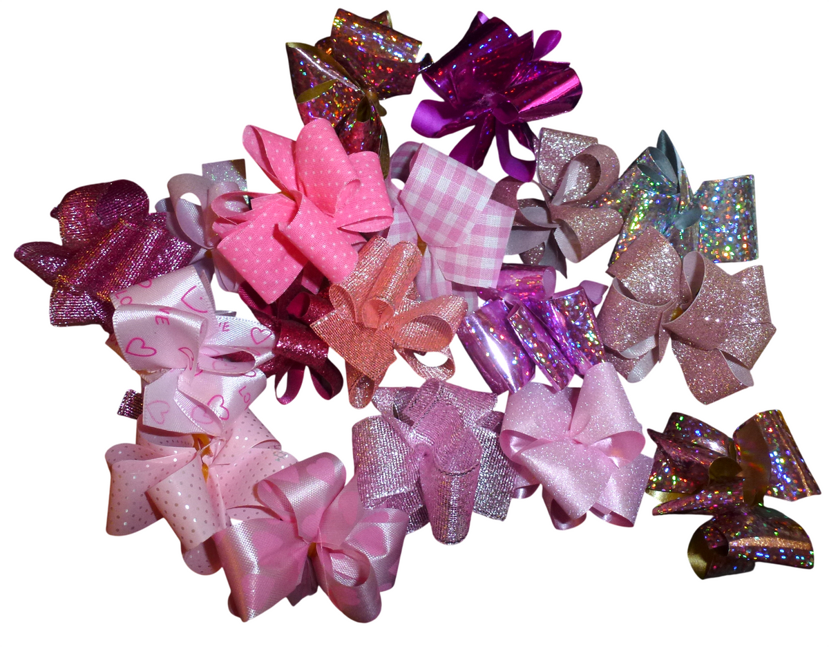 All Pink Party Puff Dog Hair Bubble Multi Loop Pet Grooming Bows