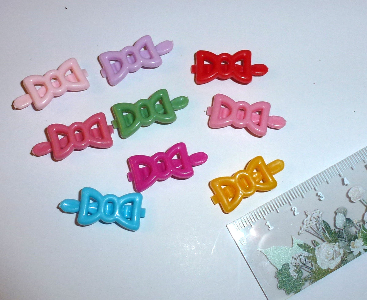 7-10pcs Plastic Vintage Bows for Dogs Hinge Barrette Clips For Dog Hair Grooming