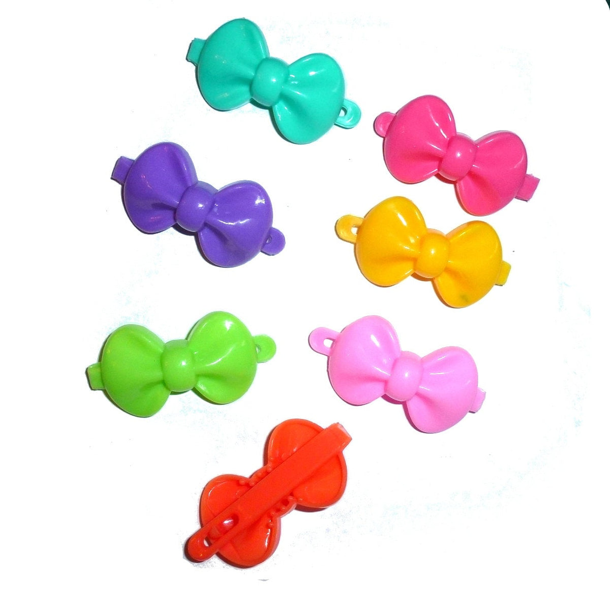 7-10pcs Plastic Vintage Bows for Dogs Hinge Barrette Clips For Dog Hair Grooming