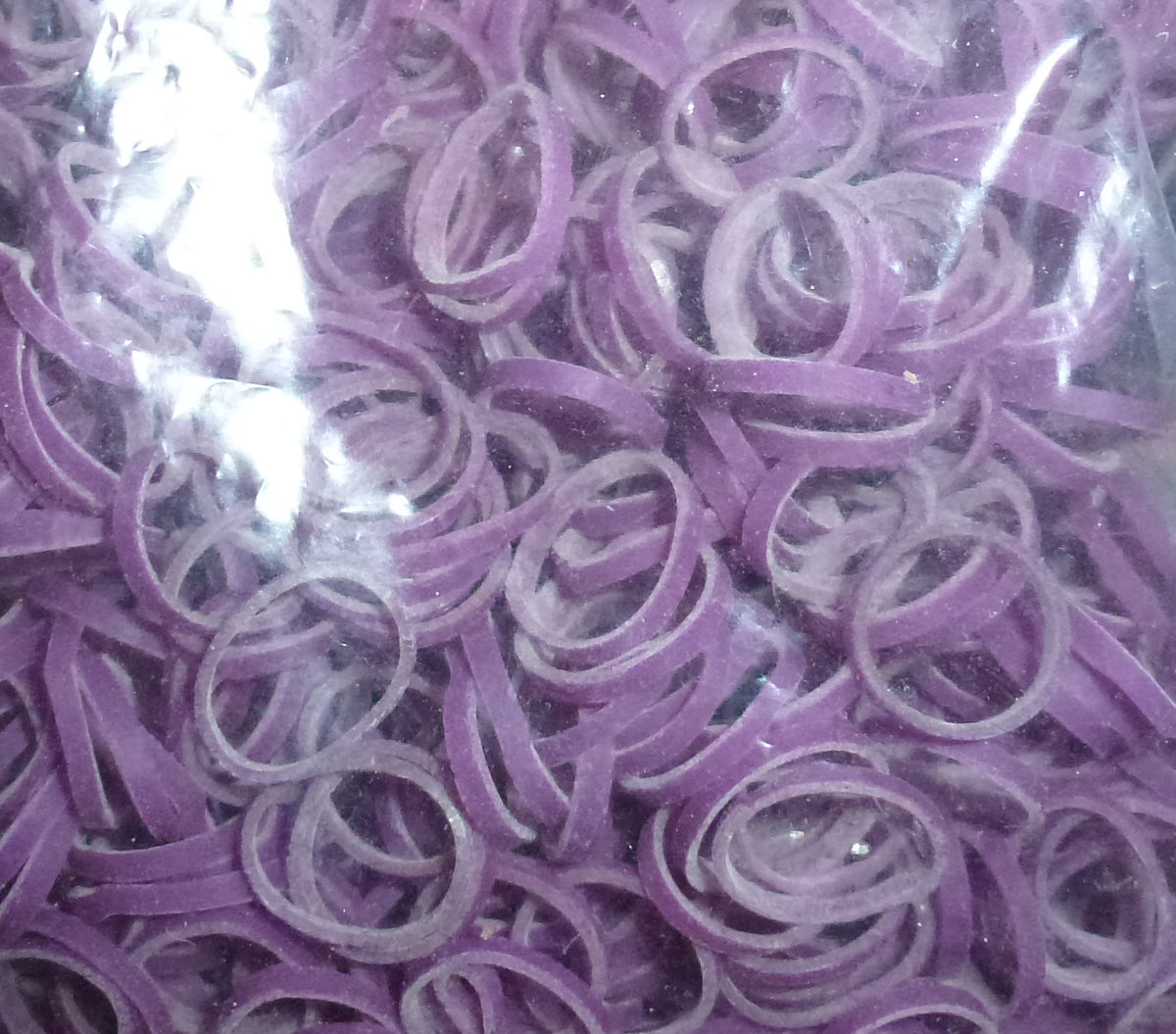 1200pcs Puppy bows Purple Latex Dog Hair Bands 3/8" Medium