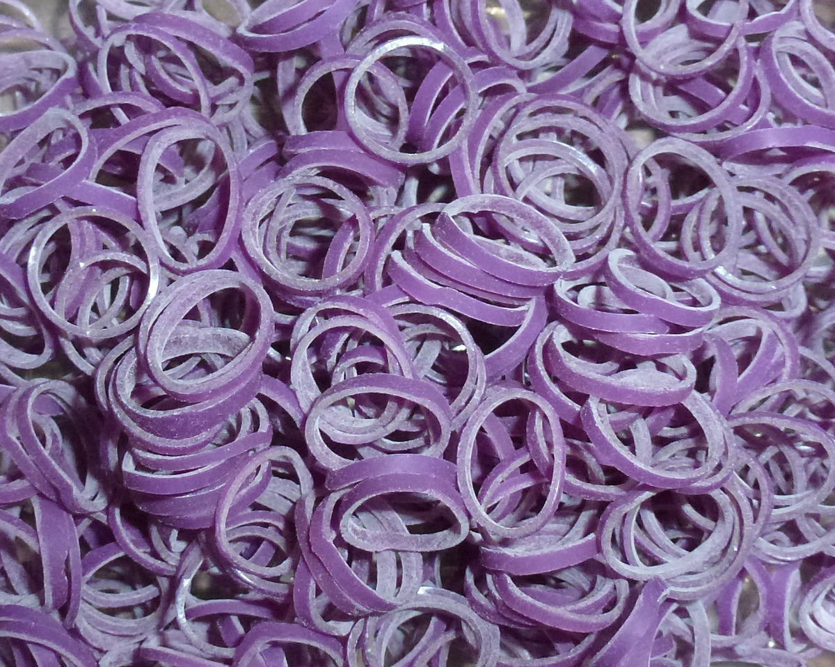 1200pcs Puppy bows Purple Latex Dog Hair Bands 3/8" Medium